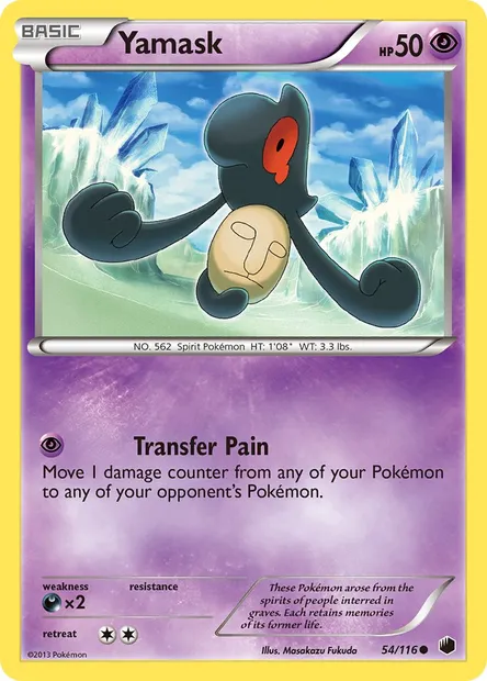 Yamask, Pokémon card PLF 54 — Plasma Freeze set