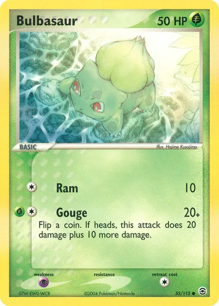 Bulbasaur, Pokémon card RG 55 — FireRed & LeafGreen set
