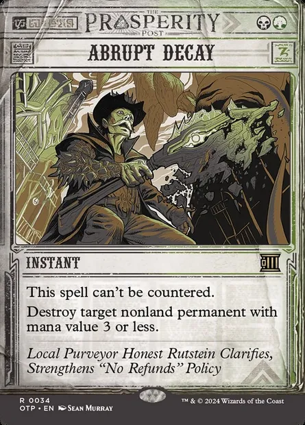Abrupt Decay, Magic card OTP 34 — Breaking News set