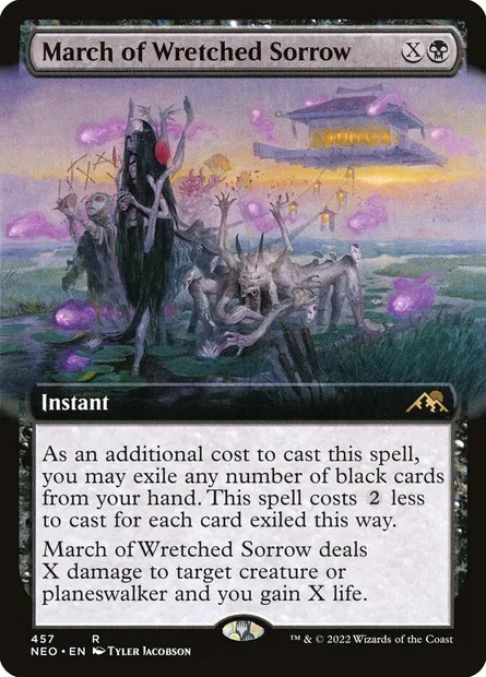 March of Wretched Sorrow, Magic card NEO 457 — Kamigawa: Neon Dynasty set