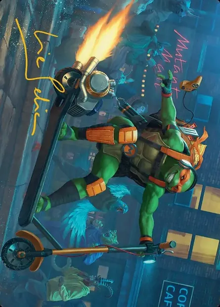 Michelangelo, On the Scene // Michelangelo, On the Scene, Magic card ATMT 49 — Teenage Mutant Ninja Turtles Art Series set
