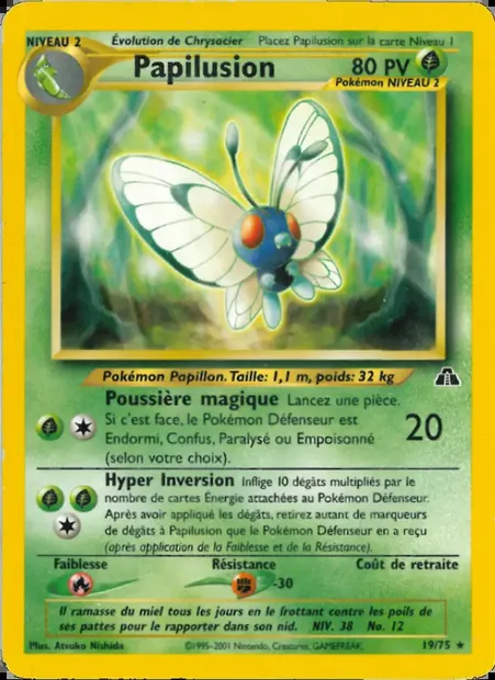 Papilusion, carte Pokémon ND 19 — extension Neo Discovery