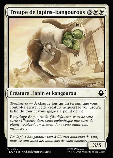 Troupe de lapins-kangourous, carte Magic TLA 32 — extension Avatar: The Last Airbender