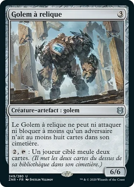Golem à relique, carte Magic ZNR 249 — extension Renaissance de Zendikar