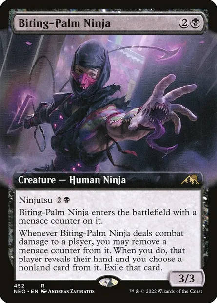 Biting-Palm Ninja, Magic card NEO 452 — Kamigawa: Neon Dynasty set