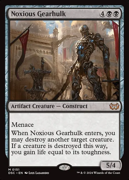 Noxious Gearhulk, Magic card DSC 151 — Duskmourn: House of Horror Commander set