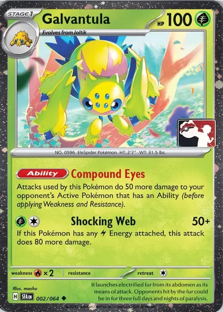 Galvantula, Pokémon card PPS 002-2 — Play! Pokémon Prize Pack Series set