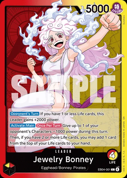 Jewelry Bonney, One Piece card EB04-001 — EGGHEAD CRISIS set