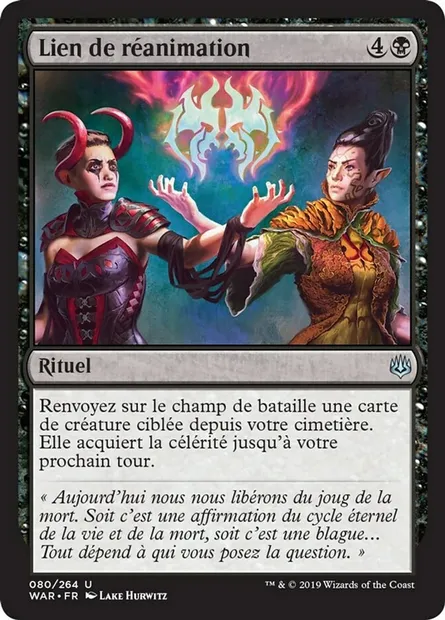Lien de réanimation, carte Magic WAR 80 — extension La guerre des Planeswalkers