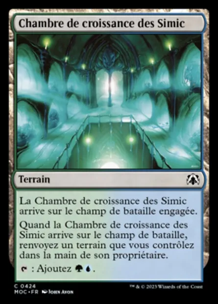 Chambre de croissance des Simic, carte Magic MOC 424 — extension March of the Machine Commander