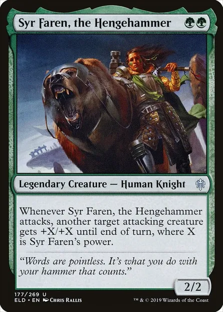 Syr Faren, the Hengehammer, Magic card ELD 177 — Throne of Eldraine set