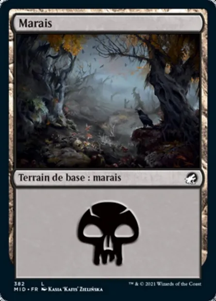 Marais, carte Magic MID 382 — extension Innistrad : chasse de minuit