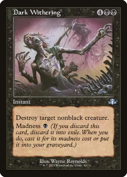Dark Withering, Magic card DMR 301 — Dominaria Remastered set