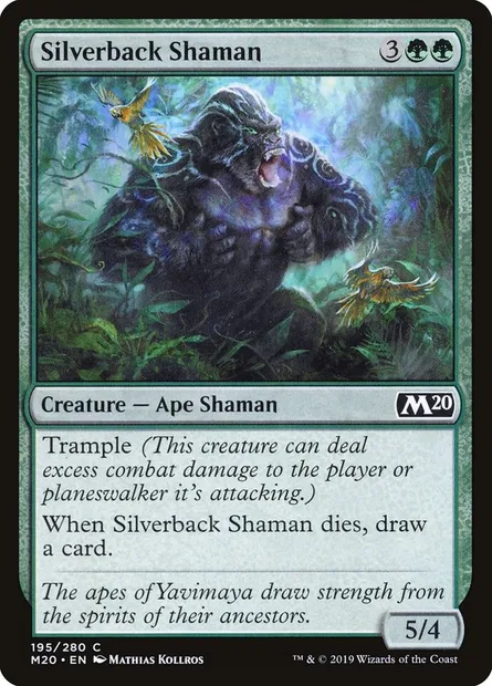 Silverback Shaman, Magic card M20 195 — Core Set 2020 set