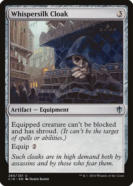 Whispersilk Cloak, Magic card C16 280 — Commander 2016 set