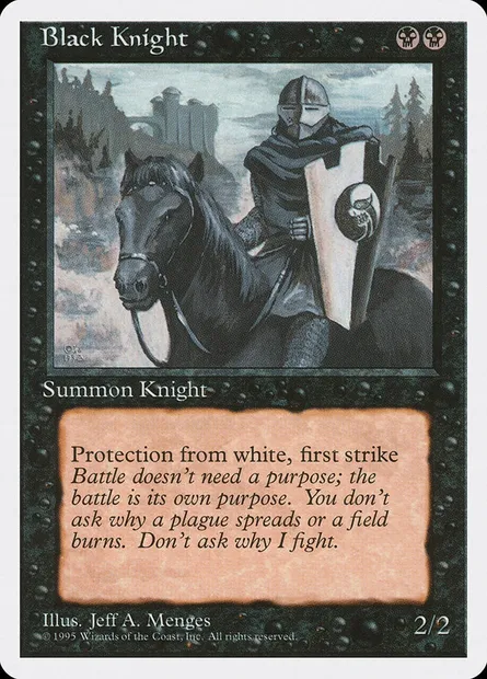 Chevalier noir, carte Magic 4ED 121 — extension Quatrième Edition