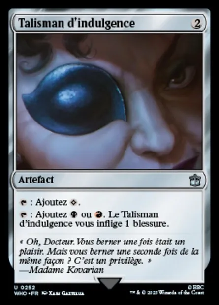 Talisman of Indulgence, carte Magic WHO 252 — extension Doctor Who