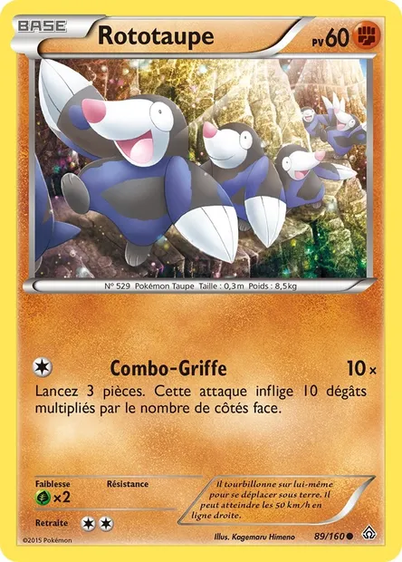 Rototaupe, carte Pokémon PRC 89 — extension Primo-Choc