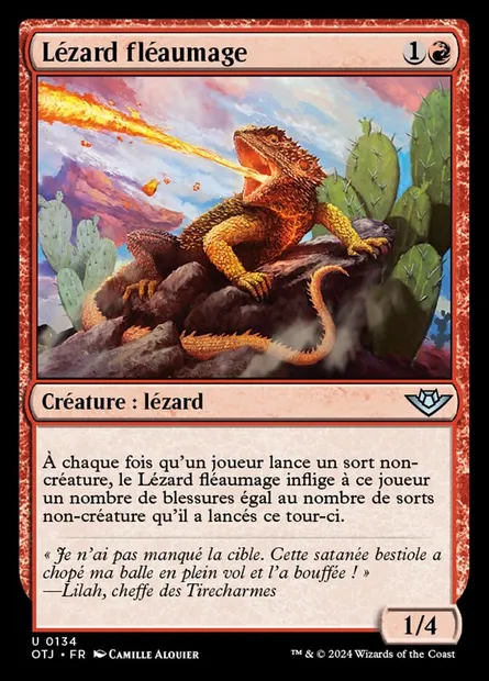 Lézard fléaumage, carte Magic OTJ 134 — extension Outlaws of Thunder Junction
