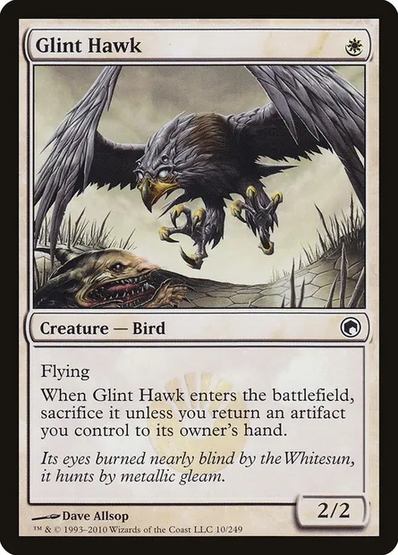Glint Hawk, Magic card SOM 10 — Scars of Mirrodin set