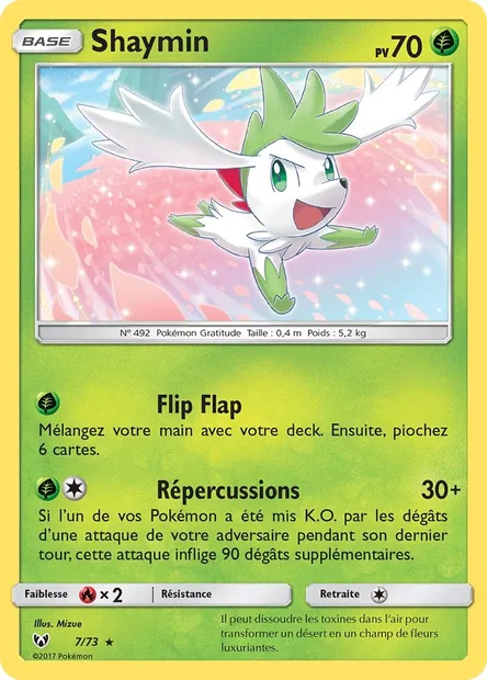 Shaymin, carte Pokémon SLG 7 — extension Légendes Brillantes