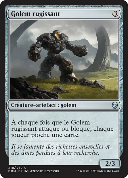 Golem rugissant, carte Magic DOM 218 — extension Dominaria