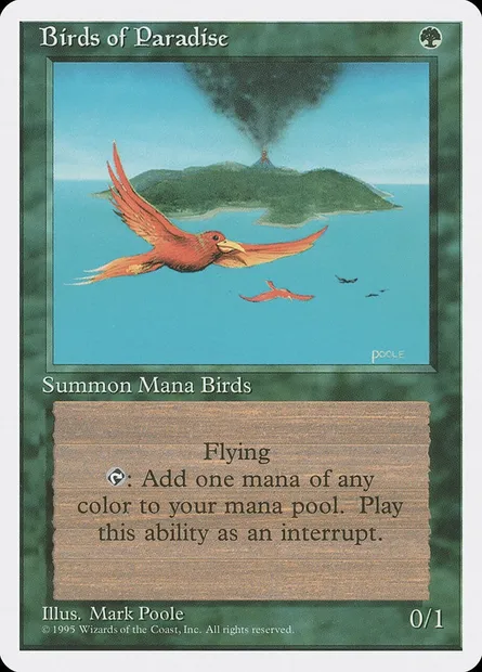 Oiseaux de paradis, carte Magic 4ED 234 — extension Quatrième Edition