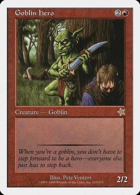 Heros gobelin, carte Magic S99 103 — extension Starter 1999