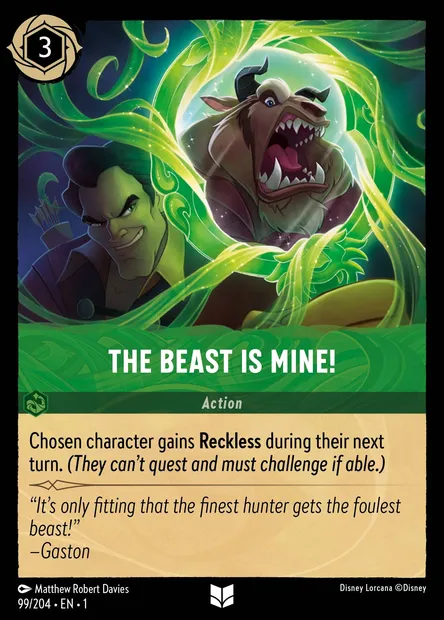 The Beast is Mine!, Disney Lorcana card CH1-099 — The First Chapter set