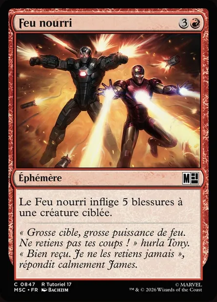 Feu nourri, carte Magic MSC 847 — extension Marvel Super Heroes Commander