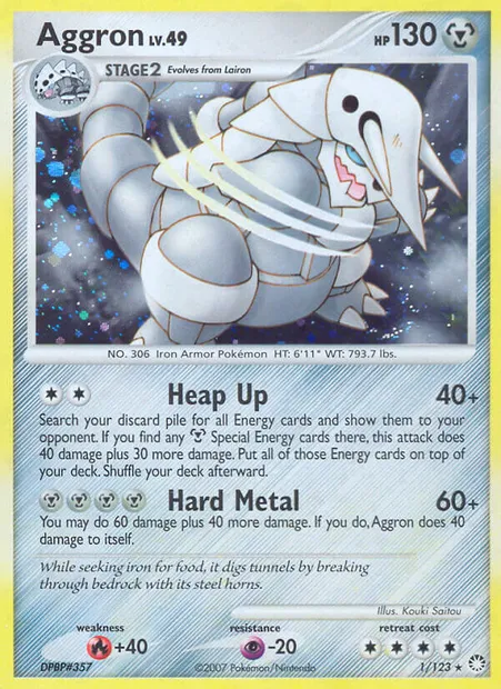 Aggron, Pokémon card MT 1 — Mysterious Treasures set