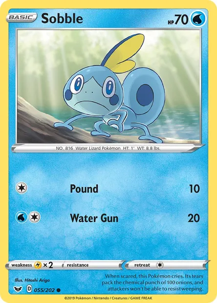 Sobble, Pokémon card SSH 55 — Sword & Shield set