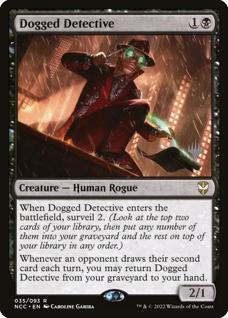 Détective obstiné, carte Magic PNCC 35p — extension New Capenna Commander Promos