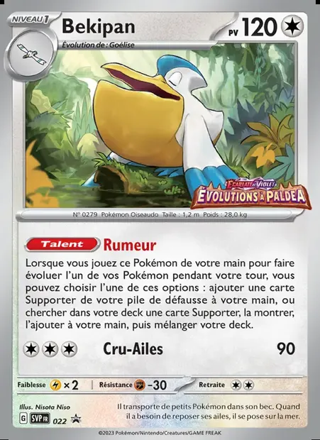 Bekipan, carte Pokémon PR-SV 022 — extension SVP Black Star Promos