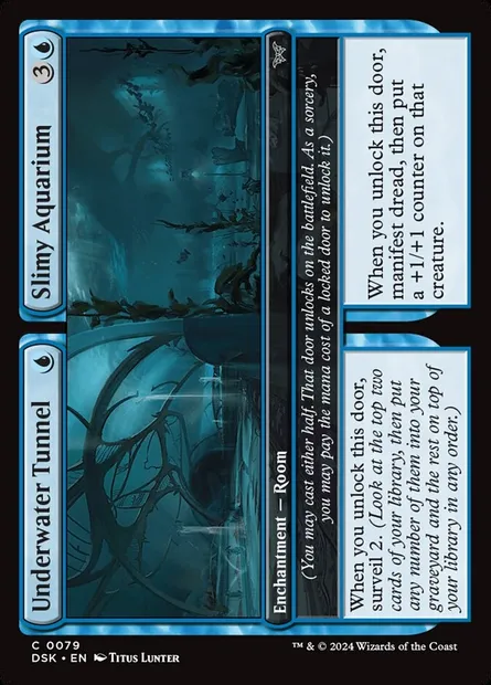 Underwater Tunnel // Slimy Aquarium, Magic card DSK 79 — Duskmourn: House of Horror set