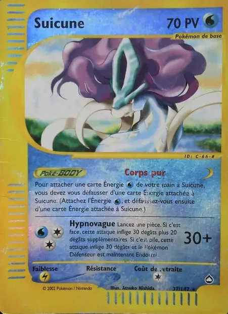 Suicune, carte Pokémon AQ 37 — extension Aquapolis