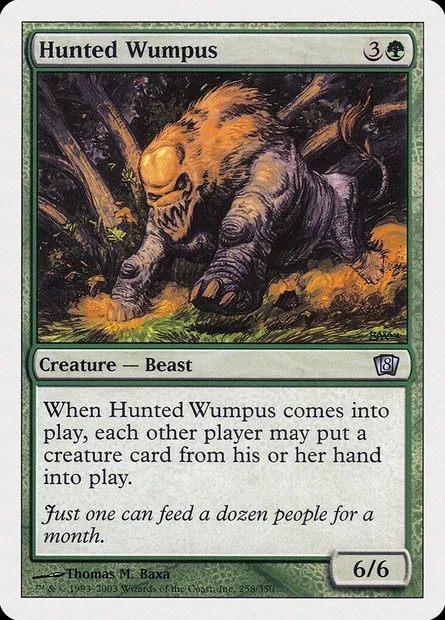 Hunted Wumpus, Magic card 8ED 258 — Eighth Edition set
