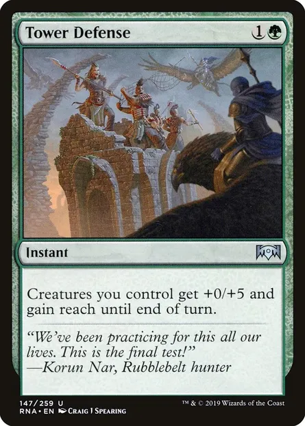 Tower Defense, Magic card RNA 147 — Ravnica Allegiance set
