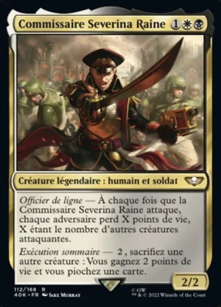 Commissaire Severina Raine, carte Magic 40K 112 — extension Warhammer 40,000 Commander
