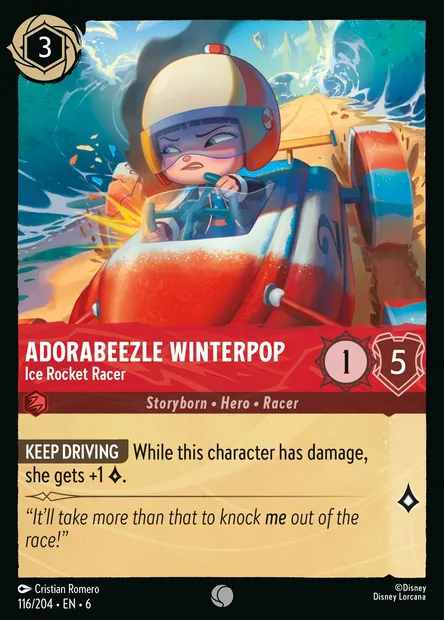 Adorabeezle Winterpop - Ice Rocket Racer, Disney Lorcana card CH6-116 — Azurite Sea set