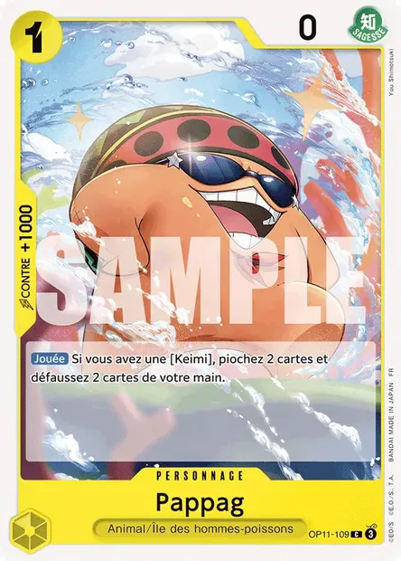 Pappag, carte One Piece OP11-109 — extension DES POINGS VIFS COMME L'ÉCLAIR