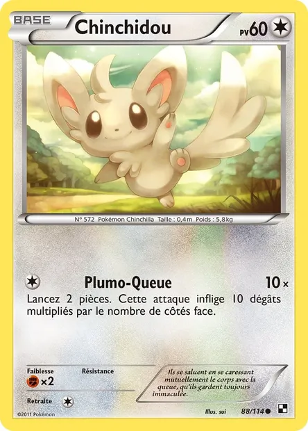 Chinchidou, carte Pokémon BLW 88 — extension Noir & Blanc