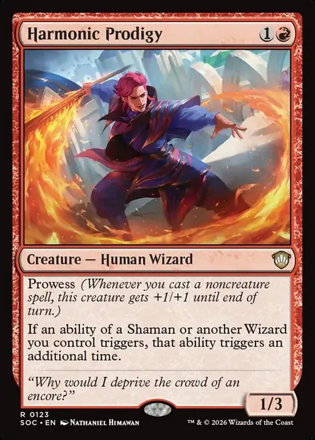 Harmonic Prodigy, Magic card SOC 123 — Secrets of Strixhaven Commander set