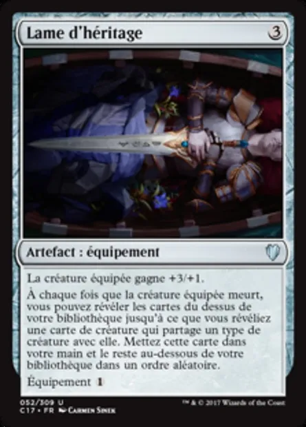 Lame d'héritage, carte Magic C17 52 — extension Commander 2017