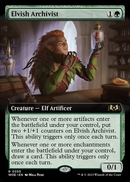 Elvish Archivist, Magic card WOE 355 — Wilds of Eldraine set