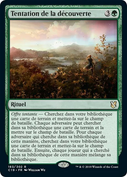 Tentation de la découverte, carte Magic C19 183 — extension Commander 2019