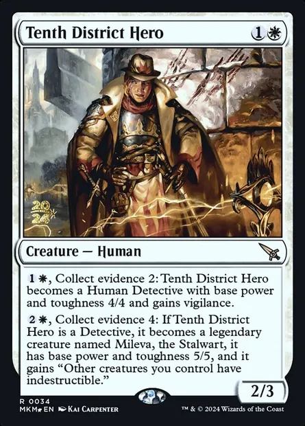Tenth District Hero, Magic card PMKM 34s — Murders at Karlov Manor Promos set