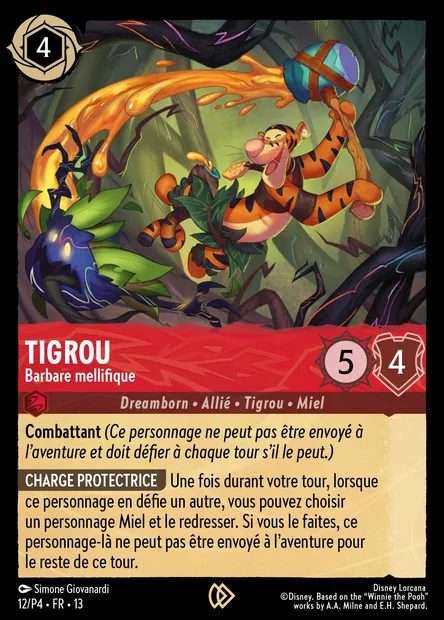 Tigrou - Barbare mellifique, carte Disney Lorcana P4-012 — extension P4