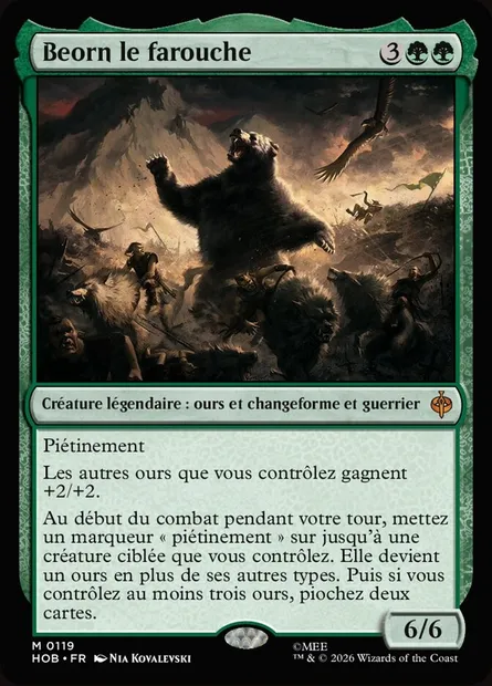 Beorn le farouche, carte Magic HOB 119 — extension The Hobbit