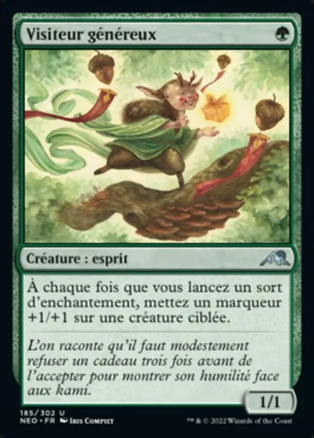Visiteur généreux, carte Magic NEO 185 — extension Kamigawa: La Dynastie Néon